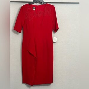 Anne Klein Red Midi Dress Size 6, Women’s